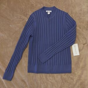 Athleta Ribbed Zip-Up Sweater